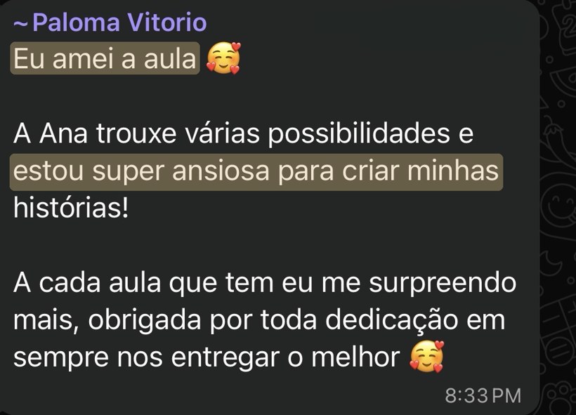 Depoimento de aluna